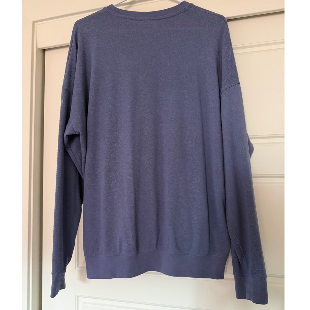 Alo sz L Women Yoga Soho Pullover in Infinity Blue Long Sleeve Soft Comfy Active - Picture 4 of 7